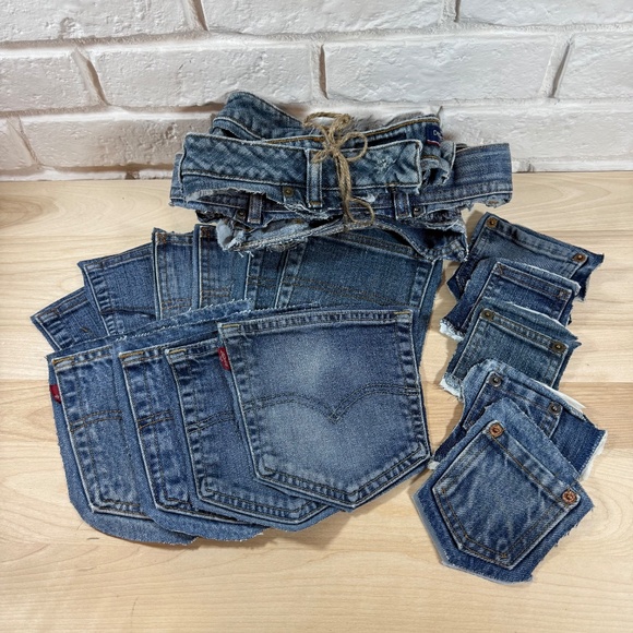 Denim for Crafting/Upcycling Asst. Pockets, Coin Pockets, Hems, Inseams - Picture 2 of 10